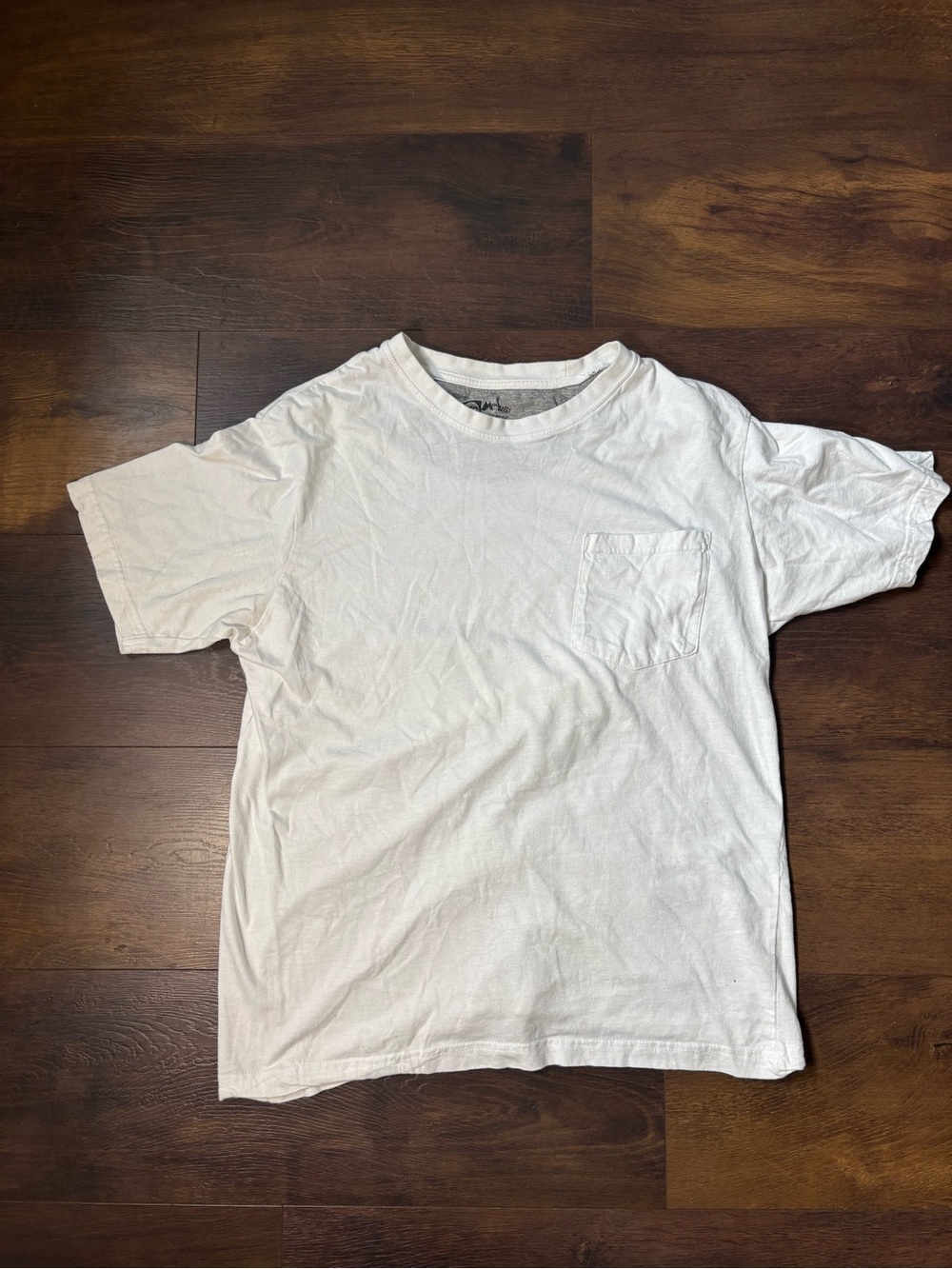 Men's White Short‎ Sleeve Pocket Tee